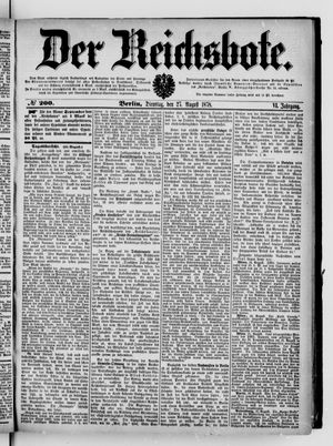 Der Reichsbote on Aug 27, 1878