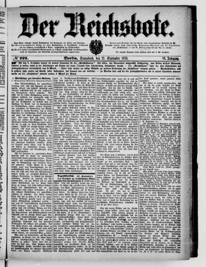 Der Reichsbote vom 21.09.1878