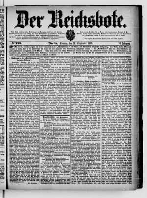 Der Reichsbote vom 29.09.1878