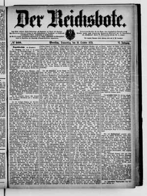Der Reichsbote vom 10.10.1878