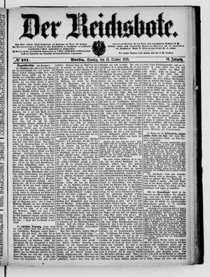 Der Reichsbote vom 13.10.1878