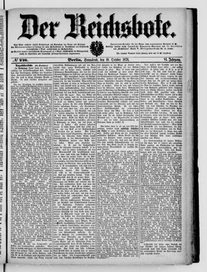 Der Reichsbote vom 19.10.1878