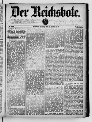 Der Reichsbote vom 22.10.1878