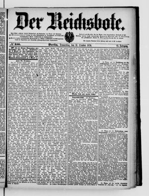 Der Reichsbote vom 31.10.1878