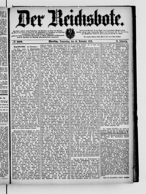 Der Reichsbote vom 14.11.1878