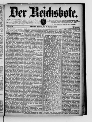 Der Reichsbote vom 20.11.1878