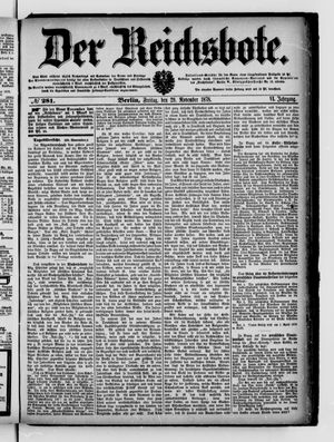 Der Reichsbote vom 29.11.1878