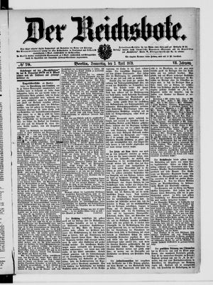 Der Reichsbote on Apr 3, 1879
