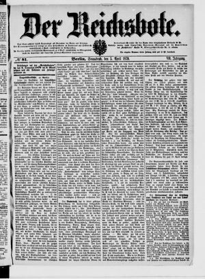 Der Reichsbote vom 05.04.1879