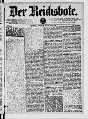 Der Reichsbote on Apr 24, 1879