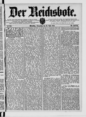 Der Reichsbote vom 26.04.1879