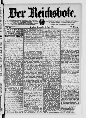 Der Reichsbote vom 27.04.1879