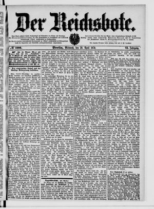 Der Reichsbote vom 30.04.1879