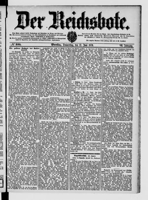 Der Reichsbote vom 12.06.1879
