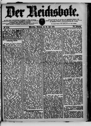 Der Reichsbote vom 30.07.1879
