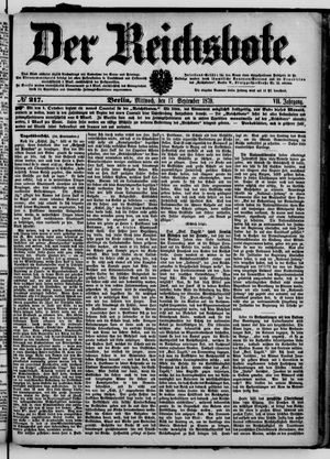 Der Reichsbote vom 17.09.1879