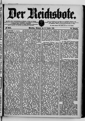 Der Reichsbote vom 15.10.1879