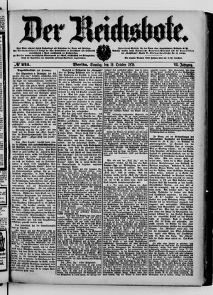 Der Reichsbote vom 19.10.1879
