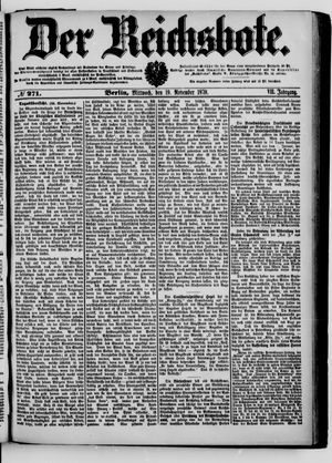 Der Reichsbote vom 19.11.1879