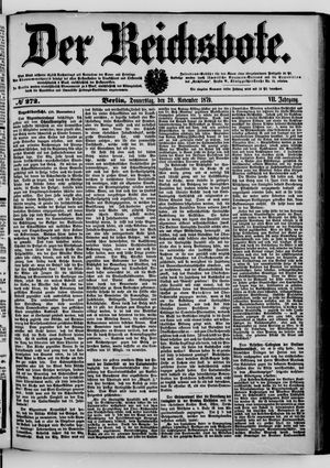 Der Reichsbote vom 20.11.1879