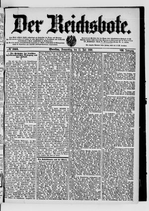 Der Reichsbote vom 15.07.1880