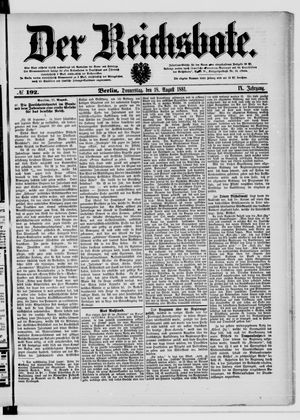 Der Reichsbote vom 18.08.1881