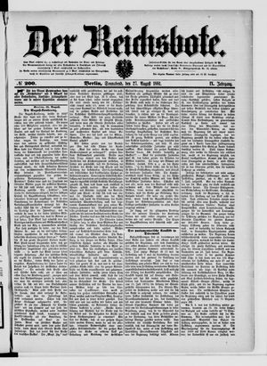 Der Reichsbote on Aug 27, 1881