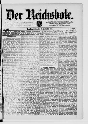 Der Reichsbote vom 16.09.1881