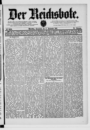 Der Reichsbote vom 17.09.1881