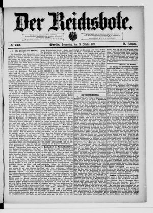Der Reichsbote vom 13.10.1881