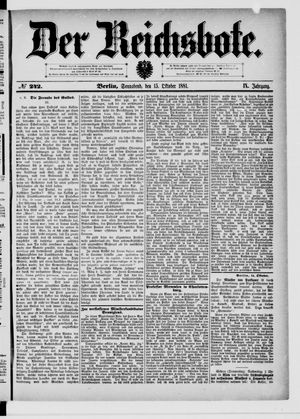 Der Reichsbote vom 15.10.1881