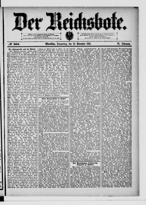 Der Reichsbote vom 10.11.1881