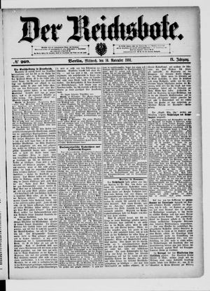 Der Reichsbote vom 16.11.1881
