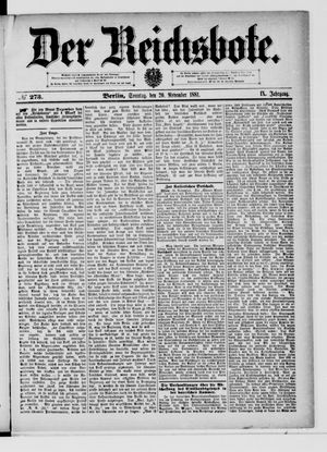 Der Reichsbote vom 20.11.1881