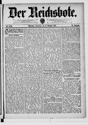 Der Reichsbote vom 24.11.1881