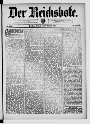 Der Reichsbote vom 30.11.1881