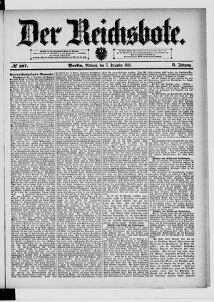 Der Reichsbote vom 07.12.1881