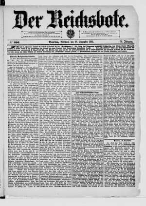 Der Reichsbote vom 28.12.1881