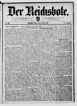 Der Reichsbote on Apr 14, 1882