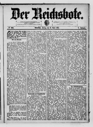 Der Reichsbote on Apr 21, 1882