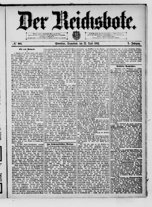 Der Reichsbote vom 22.04.1882