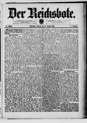 Der Reichsbote vom 27.08.1882