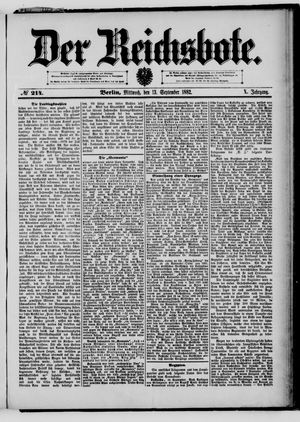 Der Reichsbote vom 13.09.1882
