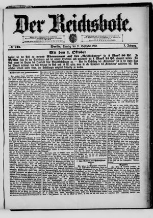 Der Reichsbote vom 17.09.1882