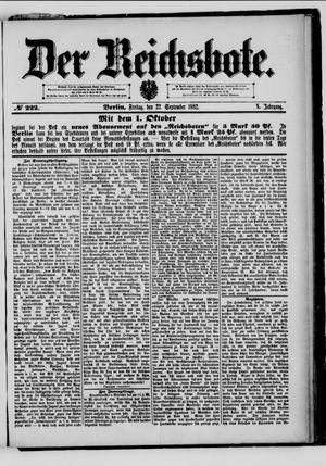 Der Reichsbote vom 22.09.1882