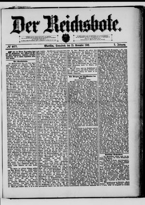 Der Reichsbote on Nov 25, 1882
