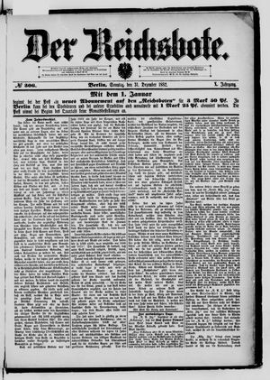 Der Reichsbote vom 31.12.1882