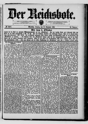 Der Reichsbote vom 18.09.1883