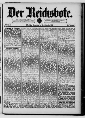 Der Reichsbote vom 20.09.1883
