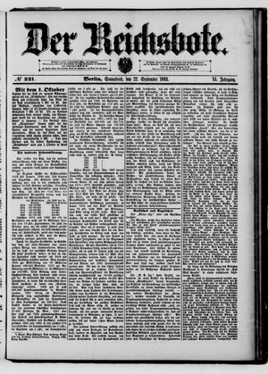 Der Reichsbote vom 22.09.1883